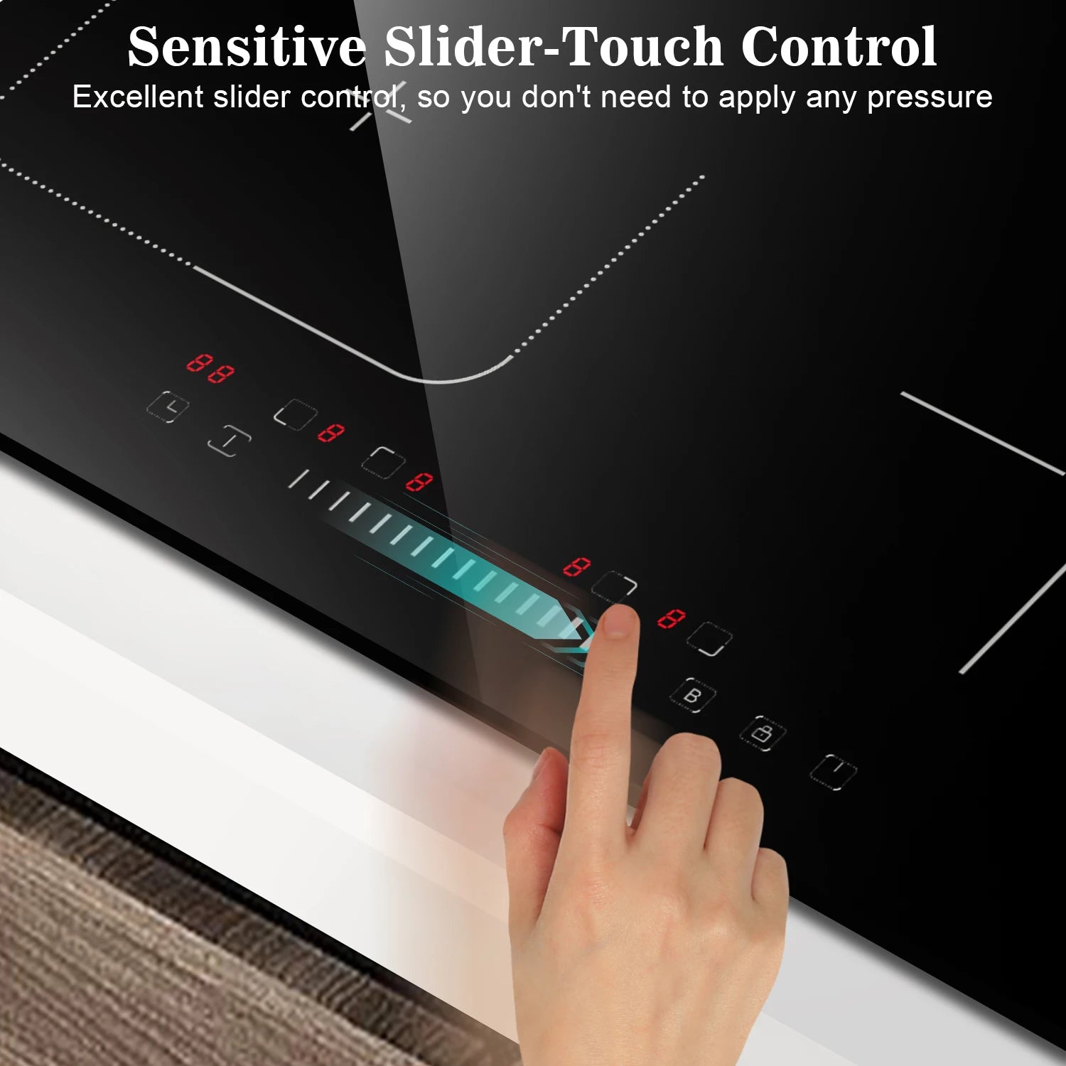 Piano Cottura a Induzione da Incasso 4 Fuochi – Karinear FlexZone 7200W con Timer e Funzione Boost