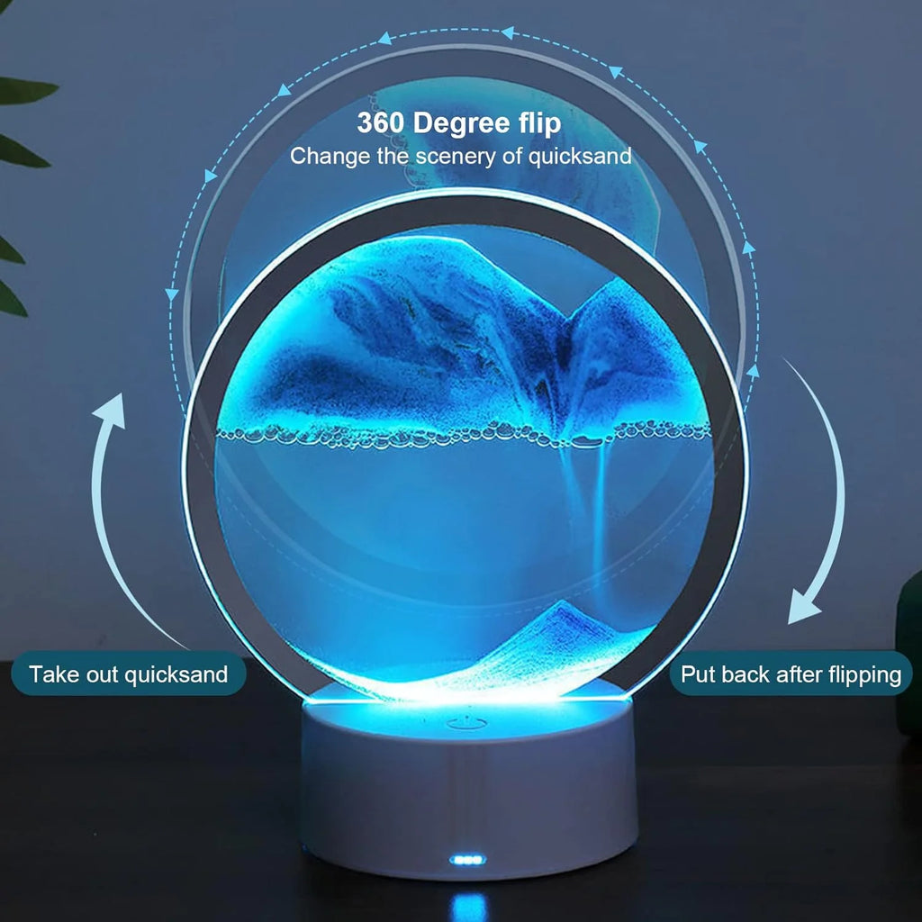 Lampada Clessidra – Luce Ambientale 7 Colori con Sabbia in Movimento