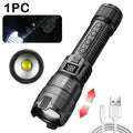 Torcia LED Tattica 2000LM – Zoom, Ricarica USB-C e Display Digitale | Impermeabile per Campeggio e Outdoor