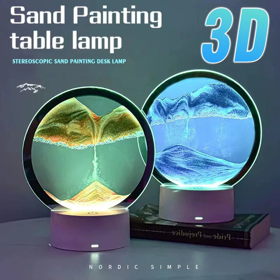 Lampada Clessidra – Luce Ambientale 7 Colori con Sabbia in Movimento