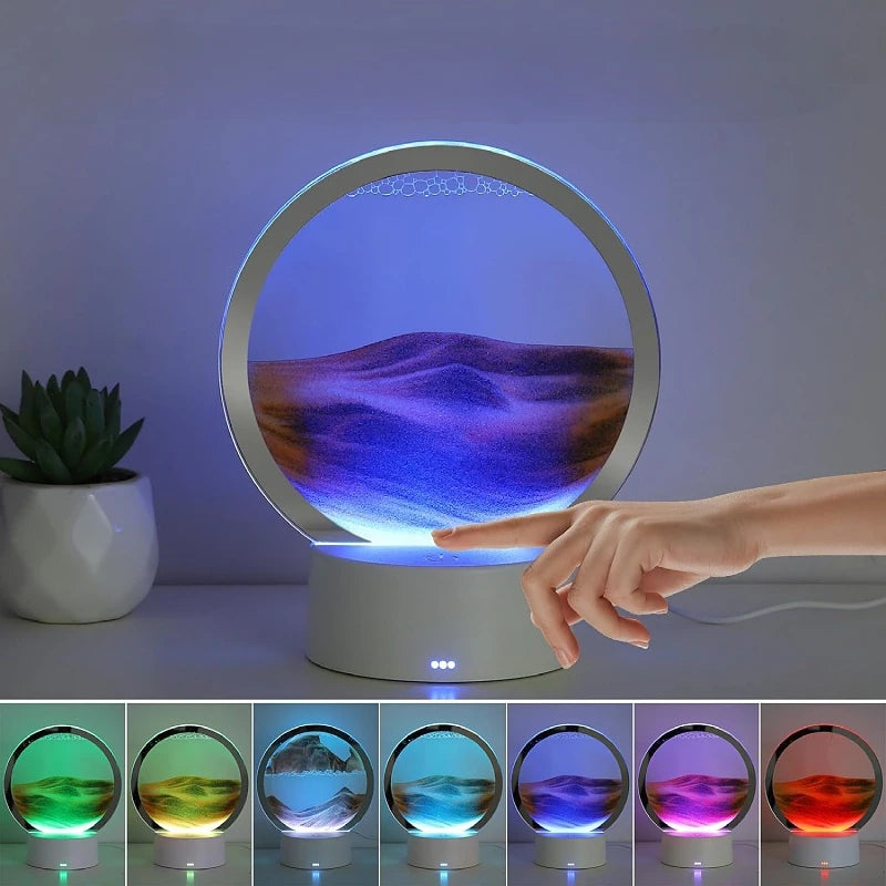 Lampada Clessidra – Luce Ambientale 7 Colori con Sabbia in Movimento